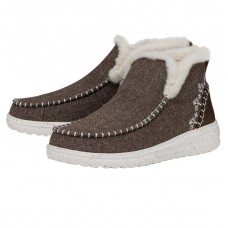 DENNY WOOL FAUX SHEARLING WALNUT