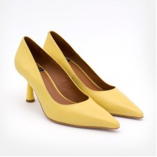 Кожаные туфли на шпильке с дизайнерским каблуком Angel Alarcon VEGA 23065-458A yellow