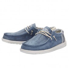 WALLY LINEN NATURAL BLUE